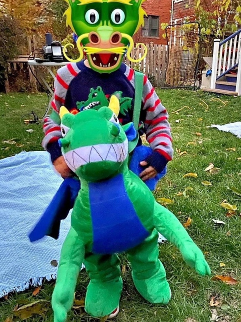 Target One Size toddler Dragon Costume Green Blue